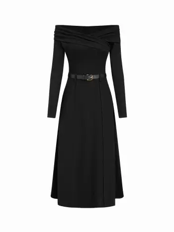 Elegant Off-Shoulder A-line Maxi Dress